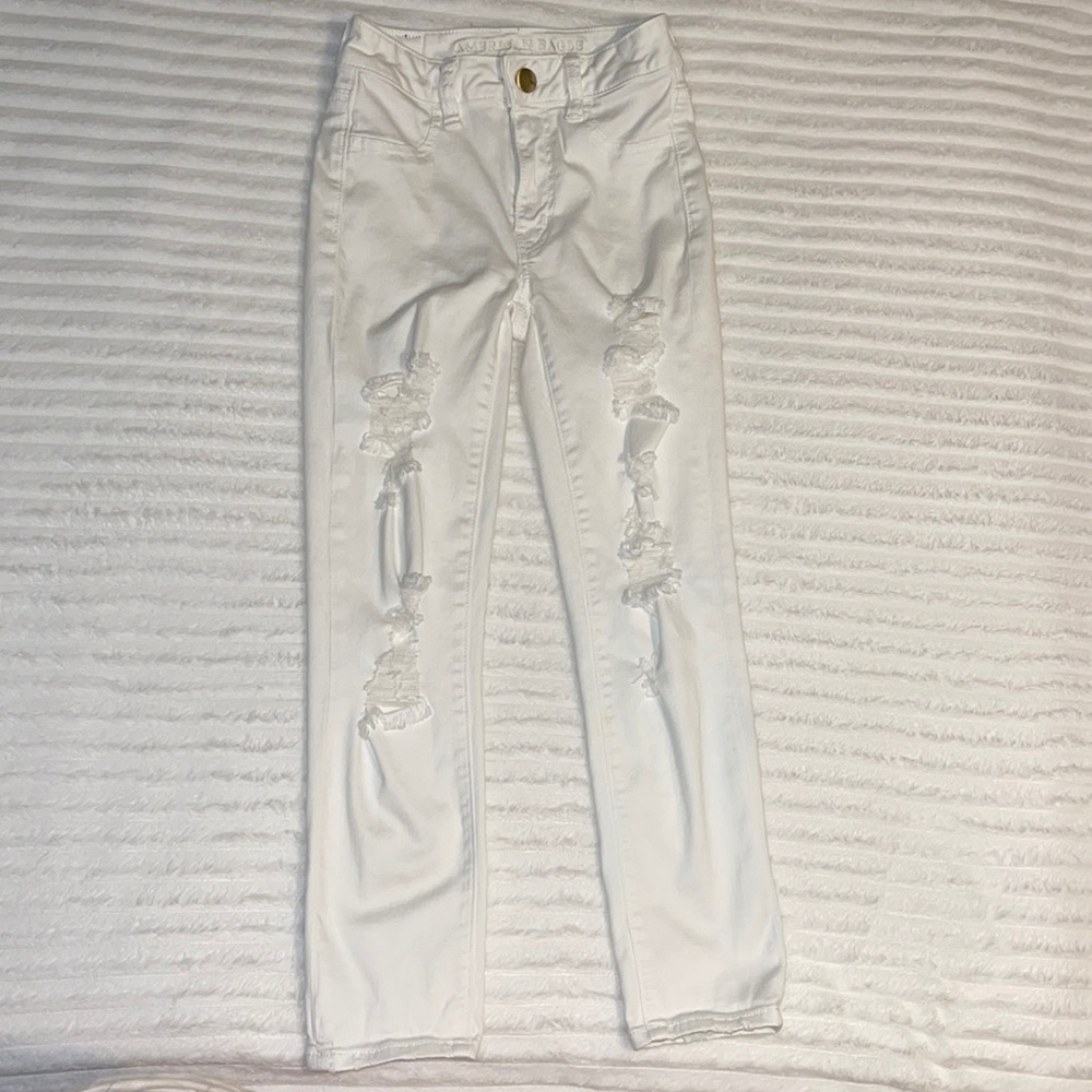 American Eagle White super stretch pants size 0